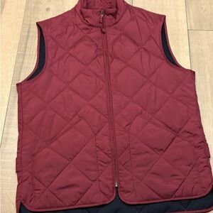 Quilted Sleeveless Puffer Vest in Deep Red